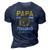 Papa Is My Name Fishing Is My Game Funny Gift 3D Print Casual Tshirt Navy Blue
