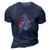 Skeleton Playing Electric Guitar Flames Rock Music 3D Print Casual Tshirt Navy Blue