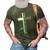 Christian Cross Bible Faith Quote John 316 3D Print Casual Tshirt Army Green