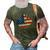 Combined American Canadian Flag Usa Canada Maple Leaf 3D Print Casual Tshirt Army Green