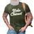 Hola Chicas Novelty Spanish Hello Ladies 3D Print Casual Tshirt Army Green