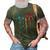 Hunting America Heart Flag 3D Print Casual Tshirt Army Green