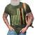 Mens Fathers Day Best Dad Ever Usa American Flag 3D Print Casual Tshirt Army Green