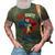 Red White And Moo Patriotic Cow Farmer 4Th Of July 3D Print Casual Tshirt Army Green