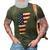 Vermont Map State American Flag 4Th Of July Pride Tee 3D Print Casual Tshirt Army Green