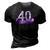 40Th Birthday Party Squad I Purple Group Photo Decor Outfit 3D Print Casual Tshirt Vintage Black