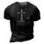 Christian Cross Roots Faith 3D Print Casual Tshirt Vintage Black