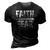 Distressed Faith Over Fear Believe In Him 3D Print Casual Tshirt Vintage Black