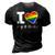 Gay Dads I Love My 2 Dads With Rainbow Heart 3D Print Casual Tshirt Vintage Black