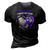 In Memory Dad Purple Alzheimers Awareness 3D Print Casual Tshirt Vintage Black