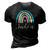 Mens Daddy Rainbow Gifts For Men Dad Family Matching Birthday 3D Print Casual Tshirt Vintage Black
