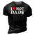 Womens I Love Hot Dads I Heart Hot Dads Love Hot Dads V-Neck 3D Print Casual Tshirt Vintage Black
