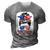 Merica Messy Bun Women Girls American Flag Usa 4Th Of July 3D Print Casual Tshirt Grey
