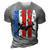 Patriotic American Flag Soccer Ball 4Th Of July Soccer 3D Print Casual Tshirt Grey