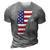 Vermont Map State American Flag 4Th Of July Pride Tee 3D Print Casual Tshirt Grey