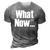 What Now Funny Saying Gift 3D Print Casual Tshirt Grey
