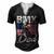 American Flag Bmx Dad Fathers Day 4Th Of July Men's Henley T-Shirt Black