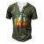 Colorful Guitar Fretted Musical Instrument Men's Henley T-Shirt Green