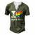 Gay Dads I Love My 2 Dads With Rainbow Heart Men's Henley T-Shirt Green