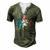 Happy Fourth Of July Patriotic Animals Penguin Usa Flag Men's Henley T-Shirt Green
