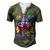 Level 50 Unlocked Awesome Since 1972 50Th Birthday Gaming Men's Henley T-Shirt Green