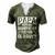 Papa Because Grandfather Fathers Day Dad Men's Henley T-Shirt Green