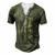 Proud Papa Fathers Day Camouflage American Flag 4Th Of July Men's Henley T-Shirt Green