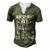 Veteran Us Veteran 204 Navy Soldier Army Military Men's Henley Button-Down 3D Print T-shirt Green