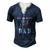 4Th Of July American Flag Dad Men's Henley T-Shirt Navy Blue
