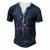 American Tree 4Th Of July Usa Flag Hearts Roots Patriotic Men's Henley T-Shirt Navy Blue