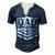 Dad Dedicated And Devoted Happy Fathers Day Men's Henley T-Shirt Navy Blue