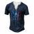 Hunting America Heart Flag Men's Henley Button-Down 3D Print T-shirt Navy Blue