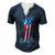 Number One Dad American Flag 4Th Of July Fathers Day Men's Henley T-Shirt Navy Blue