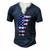 Vermont Map State American Flag 4Th Of July Pride Tee Men's Henley T-Shirt Navy Blue
