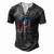 Eagle American Flag Vintage Independence Day 4Th Of July Usa Men's Henley T-Shirt Dark Grey