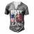 American Flag Bmx Dad Fathers Day 4Th Of July Men's Henley T-Shirt Grey