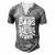 Awesome Dads Have Tattoos And Beards Fathers Day Men's Henley T-Shirt Grey