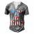 Captain Dad Boat Owner American Flag 4Th Of July Men's Henley T-Shirt Grey