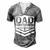 Dad Dedicated And Devoted Happy Fathers Day Men's Henley T-Shirt Grey