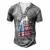Daddio Of The Patio Usa Flag Patriotic Bbq Dad 4Th Of July Men's Henley T-Shirt Grey