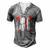 Firefighter Red Line Us Flag Crossed Axes Printed Back Men's Henley T-Shirt Grey