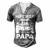 Hirejeep Dont Care Papa T-Shirt Fathers Day Gift Men's Henley Button-Down 3D Print T-shirt Grey