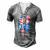Love Para Life Gnome Usa Flag 4Th Of July Patriotic Men's Henley T-Shirt Grey
