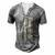 Proud Papa Fathers Day Camouflage American Flag 4Th Of July Men's Henley T-Shirt Grey