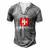Swiss Drinking Team National Pride Men's Henley T-Shirt Grey