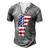 Vermont Map State American Flag 4Th Of July Pride Tee Men's Henley T-Shirt Grey