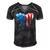 American Flag Heart 4Th Of July Patriotic Funny Men's Short Sleeve V-neck 3D Print Retro Tshirt Black