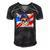 Baseball Skull 4Th Of July American Player Usa Flag Men's Short Sleeve V-neck 3D Print Retro Tshirt Black