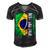 Best Brazilian Dad Ever Brazil Daddy Fathers Day Men's Short Sleeve V-neck 3D Print Retro Tshirt Black