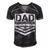 Dad Dedicated And Devoted Happy Fathers Day Men's Short Sleeve V-neck 3D Print Retro Tshirt Black